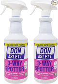 Don Aslett 3-Way Spotter (1 Liter Bottle Pack of 2) Stain Remover Odor Eliminator Carpet Protector | Ready-to-use Rug Deodorizer and Spots Cleaner | Remove Carpet Stains with Enzymes