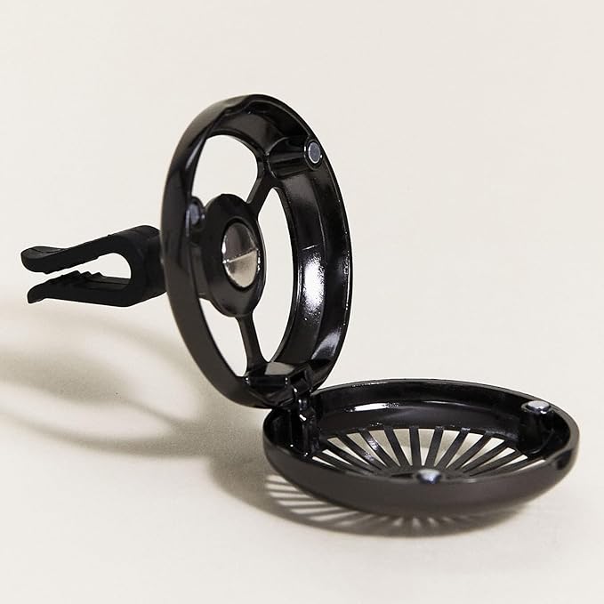 MAISON BERGER Luxury Car Air Freshener Bundle – Gun Metal Finish Vent Clip Diffuser + 2 Ocean Breeze Ceramic Pods (4-6 Week Scent) French-Made Refillable System Adjustable Fragrance