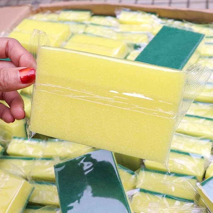 Sponge Individually WrappedKitchen Dishwashing Sponge Scouring Pad Dishcloth Suitable for Travel Apartments Set of 24 PCS