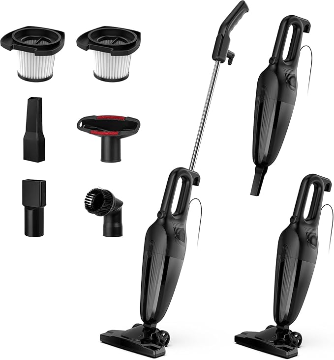 Zefiro 600W 28kpa Small Corded Stick Vacuum16Ft Corded Handheld Vacuum Cleaners for Home Hard Floor Carpet Pet HairDormRV