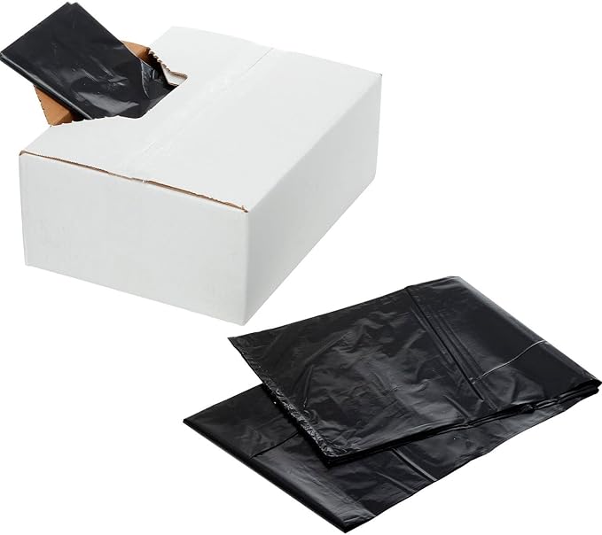 Global Industrial 7-10 Gallon Heavy Duty Black Trash Bags 0.9 Mil 500 Bags/Case Lot of 2