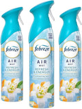 FE.BRE.ZE. AIR FRESHENER. Mist Refresh &amp Energize Rejuvenating Water Zesty Orange Blossom Scent 3 bottles 8.1 0z (1 pack)