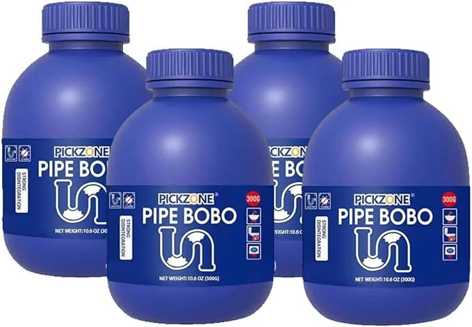 Pipe Bobo Drain Cleaner - Pipe Bobo Drain Cleaning Powerful Unclogging Clog Remover Shower Tub Compatible with All Pipe (4Pcs Fl Oz 53.6)
