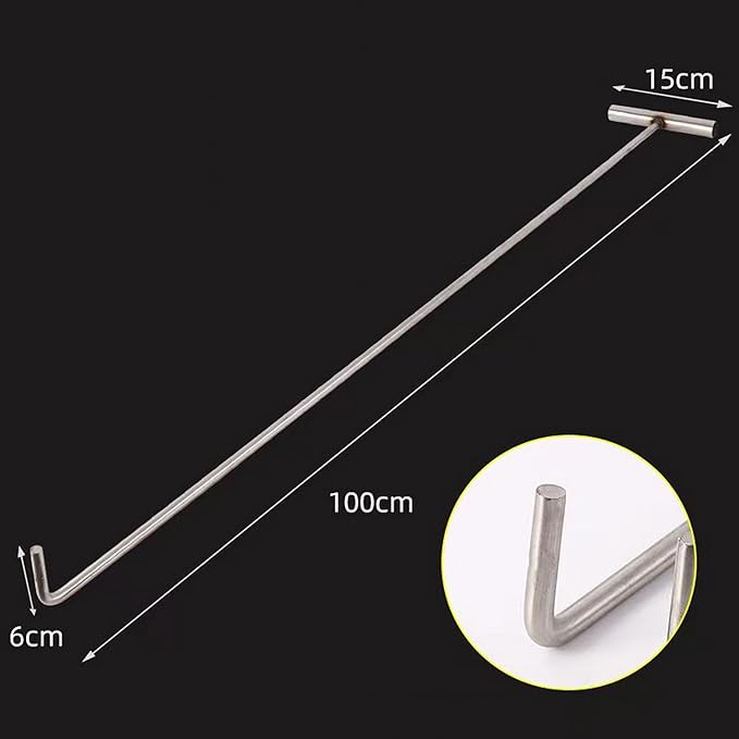 Heavy Duty Stainless Steel Drain Cover Lifter with T Handle for Grate and Utility Access Covers (15 * 100CM)