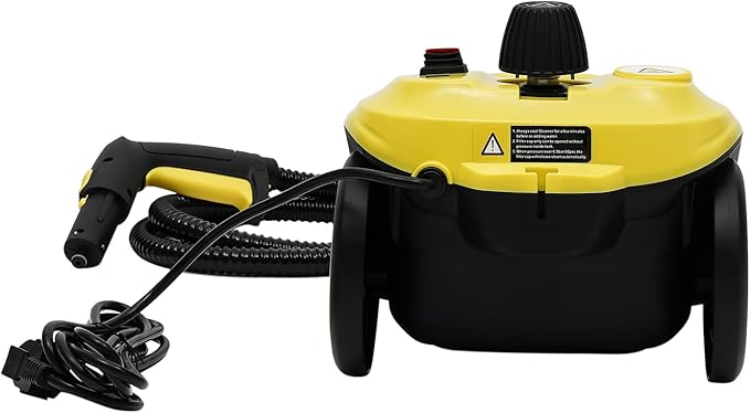 2000W Steam Cleaner 5 Bar High-Pressure Steam Cleaner 320°F High-Temperature for Kitchens Bathrooms Car Interiors (Yellow)