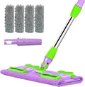 Floor Mop – Adjustable Cleaning Wand Reusable Pad System | 38x15cm Compact Frame with Swivel Mechanism Flexible Washable for Garage Patio Shower Corners Vinyl Marble Living Room