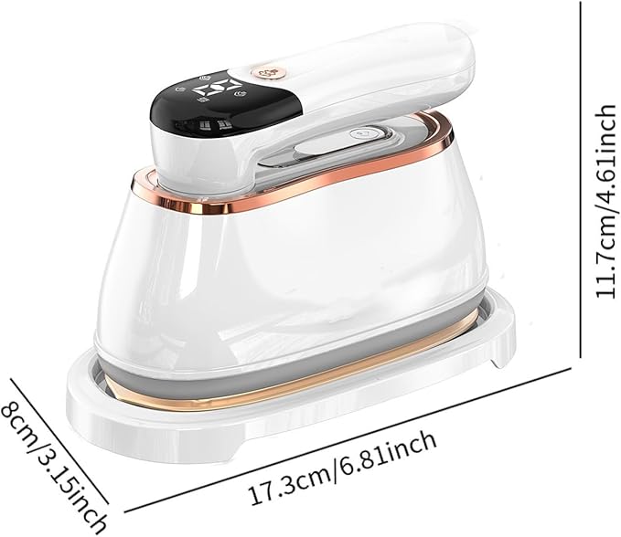 2 In 1 Portable Ironing Machine Handheld Clothing Steam Iron 1200W +15 Seconds Fast Heating180°Rotation LCD Display Ironing Mode 7-Hole Pressurized Steam