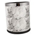GLEAVI Marble Pattern Trash Can Elegant Wastebasket for Home Bathroom Office Double-Layer Plastic Easy to Clean Space-Saving Design for and Spaces
