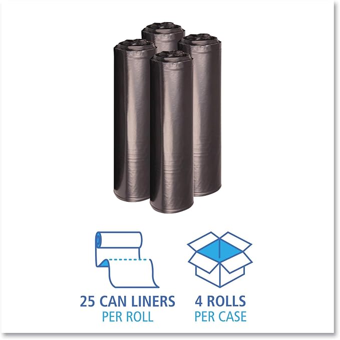 33 Gallon Black Trash Bags 1.2 Mil Extra-Heavy Duty Garbage Bags 33 x 39 100 Count