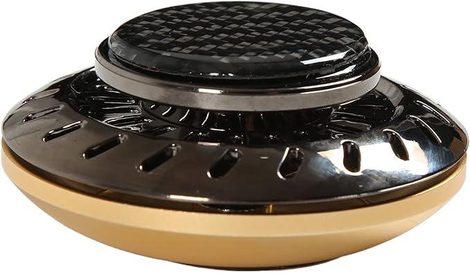 Car Air Freshener Flying Disc Design Long Lasting Aromatherapy with Plant Extracts Adjustable Fragrance Intensity Odor Removal for Car Interior Purifies Air Includes 2 (Gold)