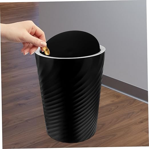 Small Trash Can with Cover Capacity Wastebasket for Bathroom Office Bedroom and More Compact Design for Easy Use Odor