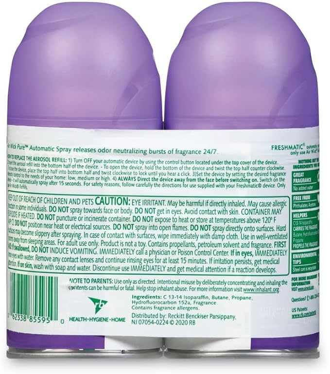 Air Wick 85595 Freshmatic Ultra Spray Refill Lavender/Chamomile Aerosol 6.17oz 2/Pk 3 Pk/Ct