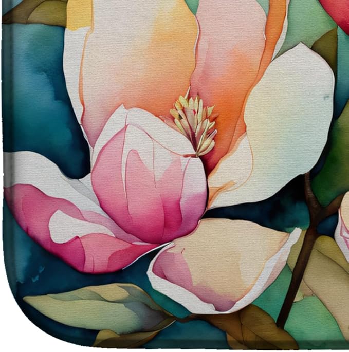 Caroline's Treasures DAC1676DDM Mississippi Magnolia in Watercolor Dish Drying Mat Absorbent Dish Drying Mat Pad for Kitchen Counter Dish Drainer Mat for Countertop 14 x 21 Multicolor