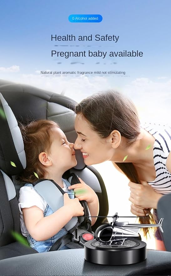 Solar-Powered Car Air Freshener Plane-Shaped Elegant Design Solar-Activated Scent Eco-Friendly (Silver)