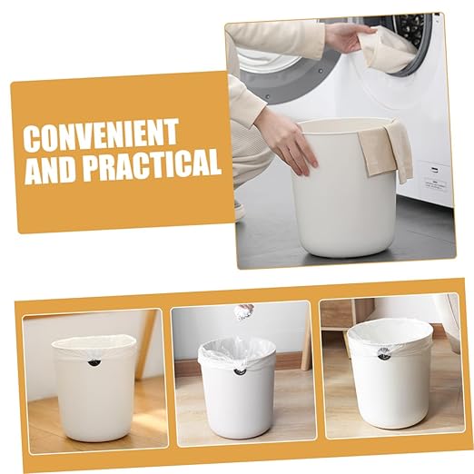 2Pcs Small Plastic Trash Can PP Wastebasket for Bedroom Bathroom Office Open Top Garbage Bin with Wide Mouth Compact Home Recycling Container in White