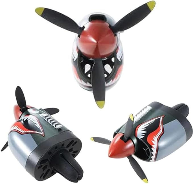 P-40 Warhawk Creative Propeller Car DecorP-40 Warhawk Car Air Freshener Vent ClipLong Lasting Odor Eliminator Shark Nose Style Air Freshener Clip for Most Air Vents Men's Car Accessory (mix)