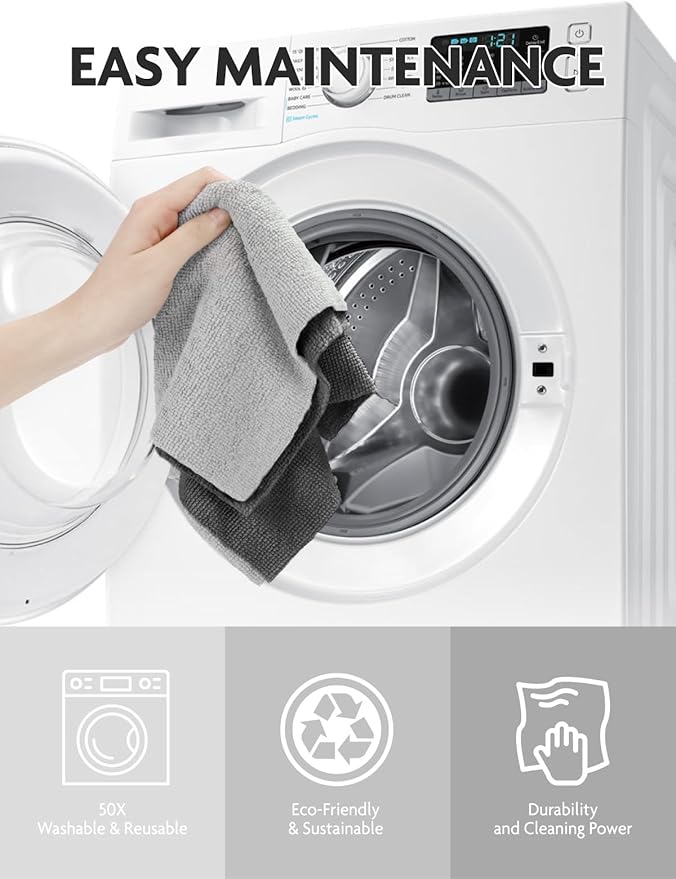 Fantasticlean Microfiber Cleaning Cloth Roll -75 Pack Tear Away Microfiber Towels 12 x 12 Reusable Washable Scratch Free Ultra Absorbent for All-Around Cleaning Supplies (DimGray)