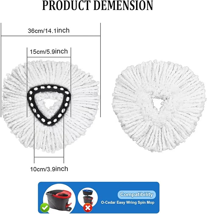 Spin Mop Replacement Head 16 Pack 100% Microfiber Mop Refills Spin Mop Replacements Head for Easy House Cleaning Floor Mopping