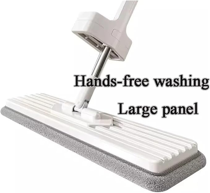 Lazy Mop 36cm Hand Free Washable Foldable Storage 360° Spinning Self Twisting Cleaning Easy Swap Microfiber(Mop-1pcs Cloth)