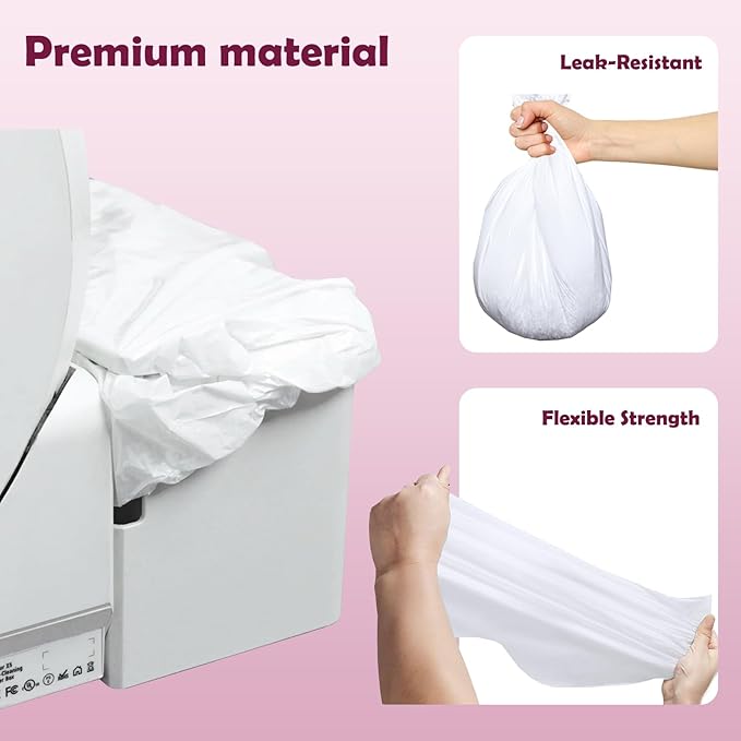 100PCS Trash Bags Compatible with Popur X5 Litter Box – Thickened Leakproof Design 7-Day Odor Control Perfect Fit for X5 Self-Cleaning Cat Litter Boxes