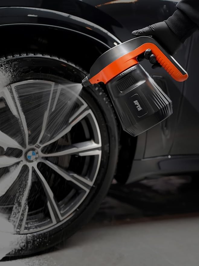 SPTA Pressure Foam Sprayer 2.25L/76 oz Electric Pressurized Soap Sprayer Car Foam Sprayer Cordless Pump Sprayer Car Wash Pressure Washer Foamer with 500ML Shampoo for Detailing