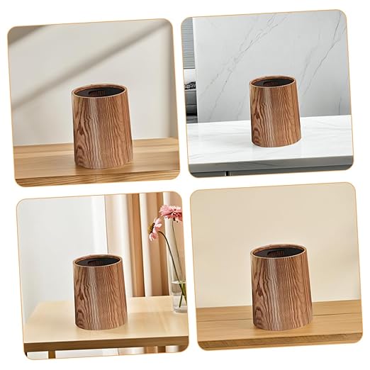Luxshiny Vintage Imitation Wood Grain Trash Can Large Waste Basket for Kitchen Bathroom and Office Rustic Indoor Garbage Bin Easy to Clean Design