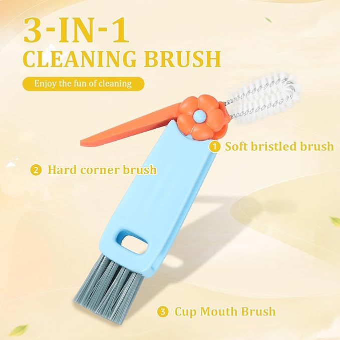 48PCS 4-in-1 Bottle Brush Set Cup Cleaning Brushes with Straw Cleaners Multifunctional Crevice Cleaning Kit for Water Bottles Tumblers Glassware Baby Bottles &amp Lids – Easy Hang Storage BPA-F