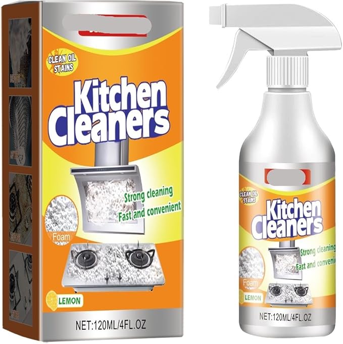 Kitchen Foam Cleaner - Removes Stubborn Grease &amp Oil Prevents Mineral Deposits For Stoves &amp Range Hoods(2PCS)