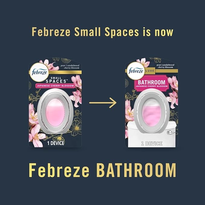 F.e.b.r.e.z.e Small Spaces Bathroom Air Freshener Odor-Fighting Japanese Cherry Blossom- 0.25 fl oz (Pack of 3)