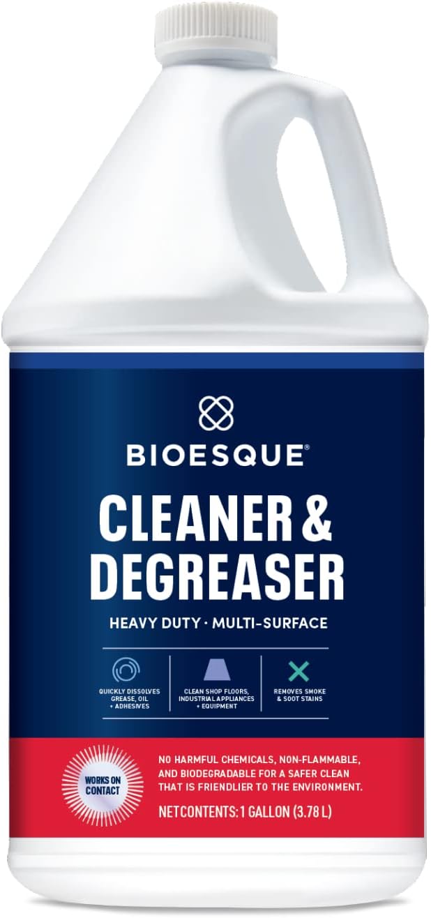 Bioesque Heavy Duty Multi-Surface Cleaner &amp Degreaser Concentrated Professional Formula 1 Gallon (Pack of 4)