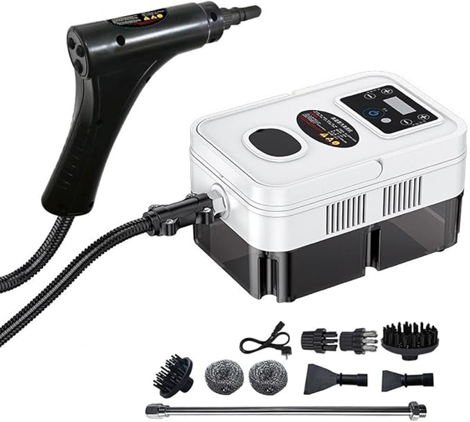 Steam Cleaner for Home 1800W Steam Cleaner Handheld with 1.2L Water Tank Split Design 6 Gear Adjustment for Windows Kitchen Floor Car White
