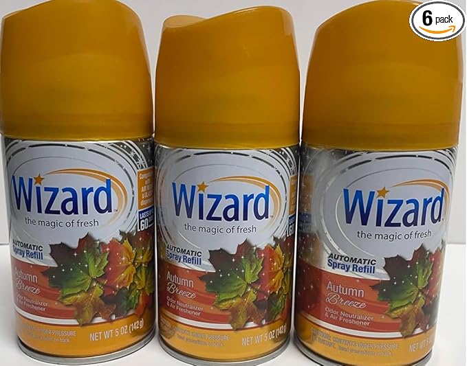 Wizard Automatic Spray 5Oz Refill (Package May Vary) Pack of 6 (autumn breeze 6)