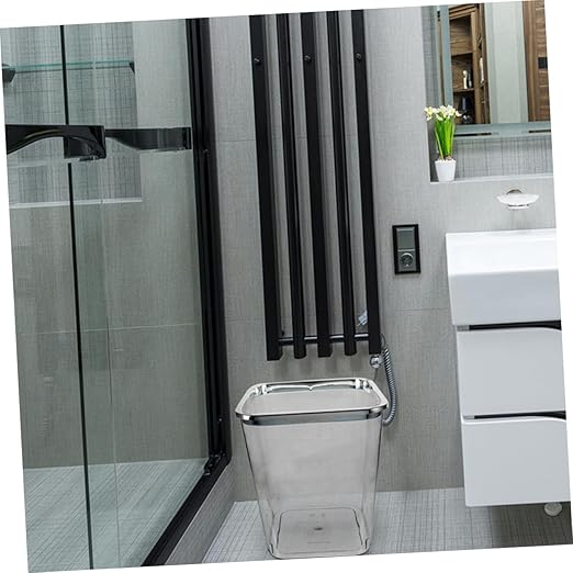 DOITOOL Large Transparent Plastic Trash Can with Press Ring PP Wastebasket for Bathroom Kitchen Office Stable Lidless Garbage Container for Home Use