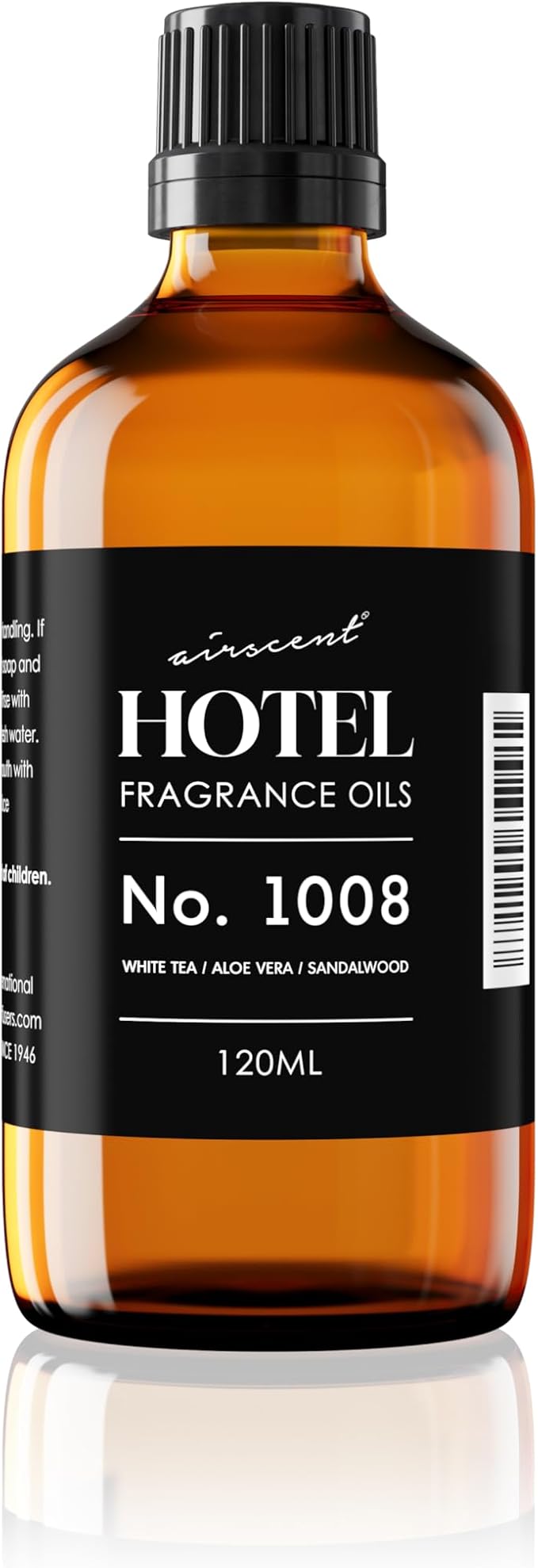AirScent Hotel Diffuser Oil No. 1008 - White Tea Aloe Vera &amp Sandalwood - Hotel Scent Dupe - Premium Fragrance Oil for Ultrasonic and Waterless Diffusers and Crafting - 120 mL 4 fl oz Glass Bott