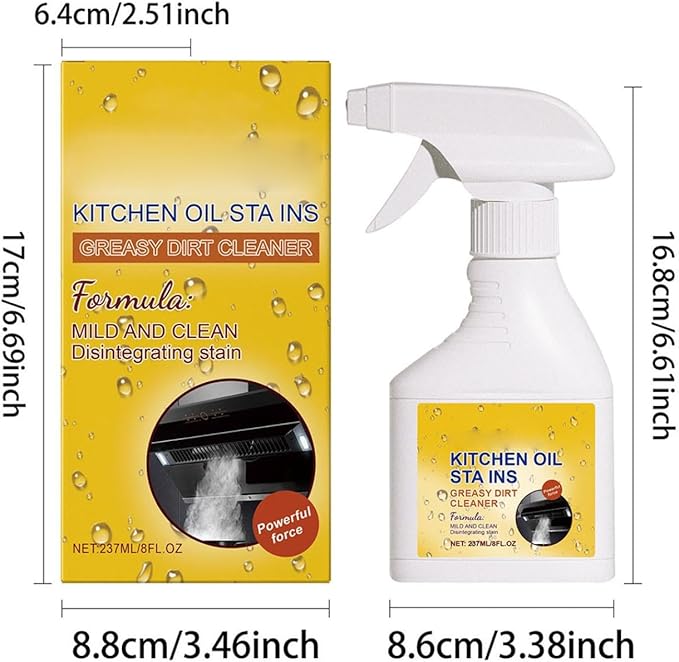 Degreaser Cleaner Heavy Duty - Kitchen Grease Cleaner 237ml - Heavy Duty Multi-surface Degreaser - Removes Oil Stains Grease Grime - Fresh Scent - For Kitchen Bathroom (2)