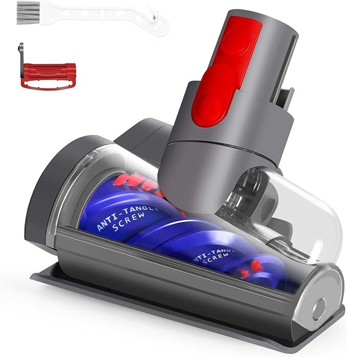 Mini Motorized Brush Head Compatible with Dyson V7 V8 V10 V11 V15 Vacuum Cleaners - Pet Hair Removal Vacuum Attachment - Hair Screw Tool for Carpeted Stairs Couch/Sofa Cushions Car Carpet