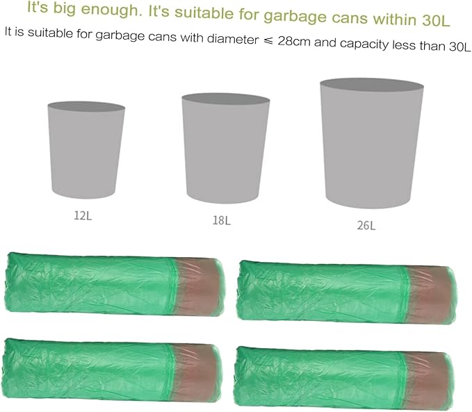 10 Packs Disposable Drawstring Trash Bags Large Capacity Leakproof Plastic Garbage Bags for Home Office Bathroom Waste Organizer