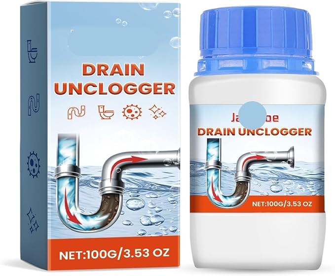Drain Unblocker Powder for Toilets Sinks &amp Drains - Dissolves Hair Grease and Clears Clogs Eliminates Odors Keeps Pipes Fresh(2PCS)