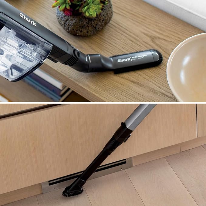 Shark UZ865H Stratos Cordless Vacuum with Clean Sense IQ DuoClean PowerFins HairPro Includes Duster Crevice Tool &amp Anti-Allergen Brush Up to 50 Minute Runtime Gray (Renewed)