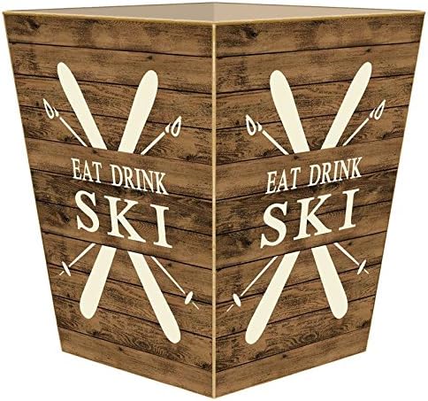 Marye-Kelley WB8707-Eat Drink Ski Wastepaper Basket