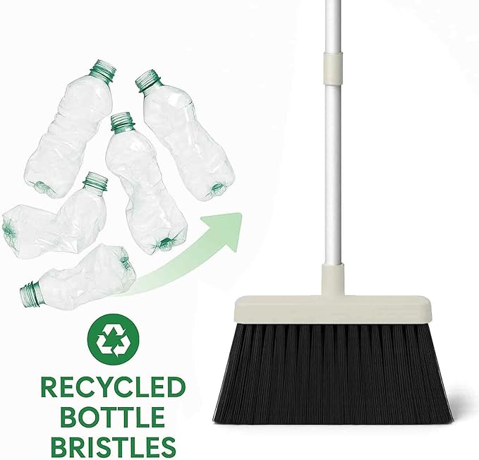 Broom and Dustpan SetStanding Dustpan Broom SetBroom with DustpanBroom and DustpanBroom Dustpan Set with Rubber Lip Dustpan Indoor Broom Cleaning Set for Home Kitchen Room Floor Sweeping