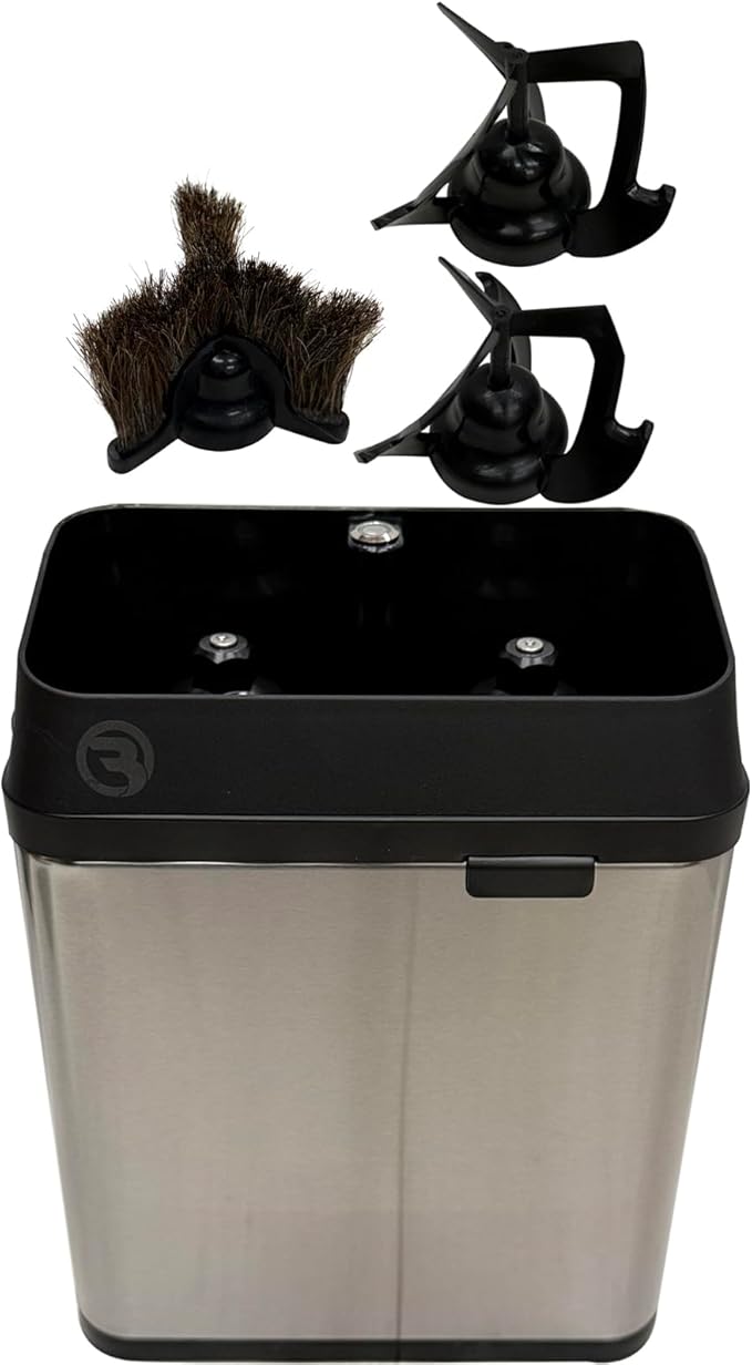 Electric Portafilter Cleaning Machine for 58mm - Knock Box Coffee Cleaner for Commercial &amp Home (Silver)
