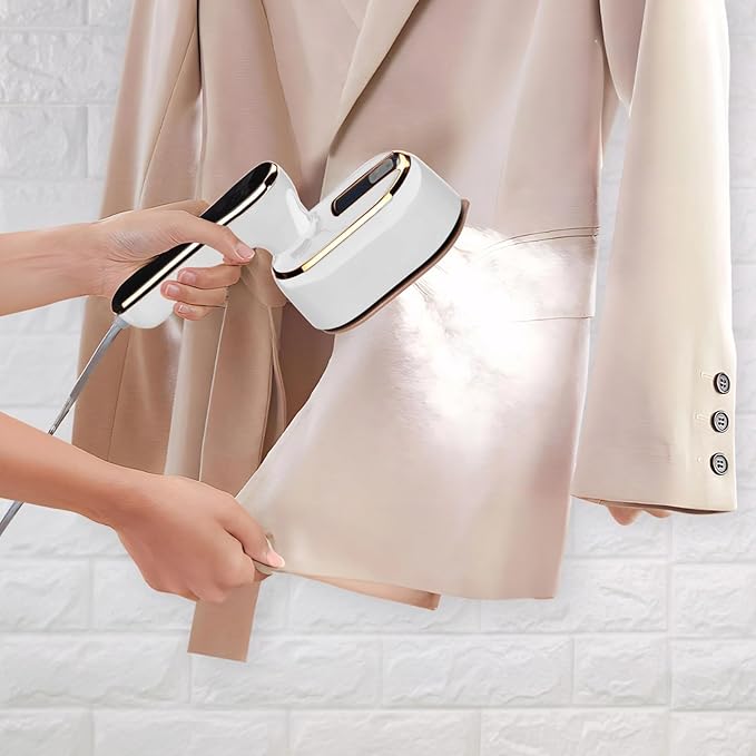 110V Handheld Led Digital Steamer Travel-Friendly Touch Screen Water Cup and Storage Bag Included White