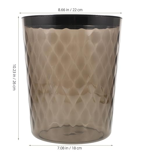 Large Capacity Lidless Trash Can with Pressing Ring Plastic Wastebasket for Home Bedroom Kitchen Office Reusable Sturdy Container for Household Garbage and Recycling