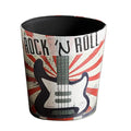10L/2.64 Gallon Trash Can Decorative Waste Basket PU Leather Waste Paper Basket Waterproof Garbage Can for Bathroom Bedroom Office Kitchen and Living Room - Rock Guitar