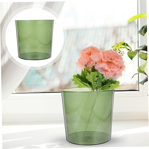 PRETYZOOM 4pcs Transparent Plastic Wastebasket Round Clear Garbage Container Bin for Home Office Bathroom Kitchen and Dorm Room and Stylish Multiuse Design