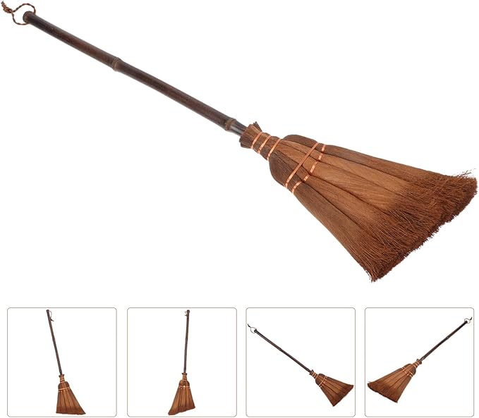 Cabilock Children S Broom Lightweight Manual Broom with Natural Fiber Whisk and Wood Handle 24.40 Inch Educational Toy for Indoor Outdoor Cleaning