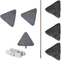 Triangle Microfiber Wall Cleaning Mop with Long Handle Adjustable Dry and Wet Dust for Floor Ceiling Window(Mop Set B)