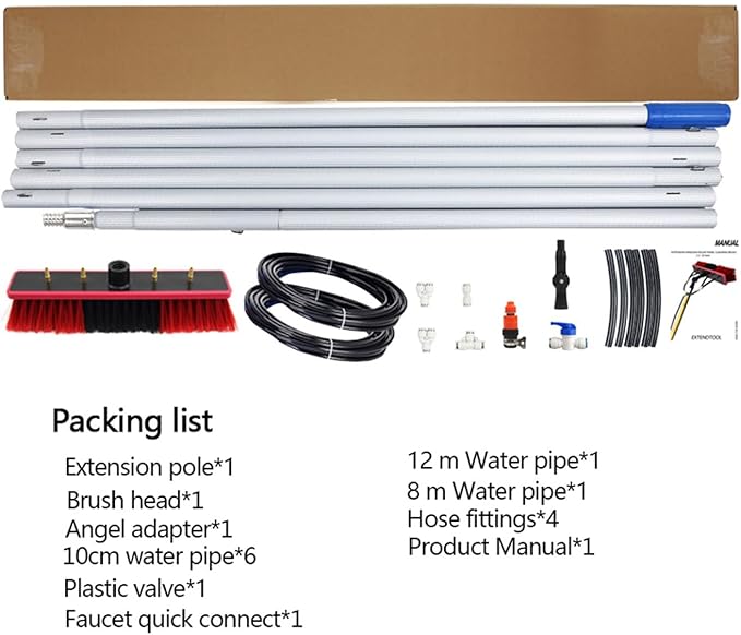 photovoltaic Cleaner Window Cleaning Pole High-Strength Carbon Fiber Retractable High-Altitude Cleaning Window Cleaning Brush Solar Panel Cleaning Brush Window Cleaning Pole Water Fed Brush