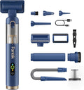 Fanttik Slim V10 APEX Cordless Car Vacuum 4-in-1 Portable Mini Handheld Vac 19kPa Suction Power Upgraded Smart Digital Display 2 Suction Modes for Small Jobs Car Office Desk Keyboards (Blue)
